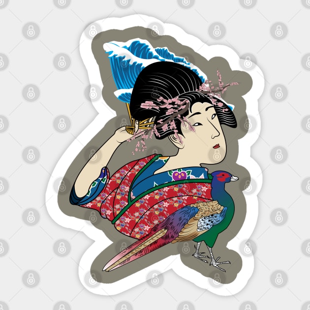 Ukiyo-e Geisha Portrait Sticker by ThisIsGevork